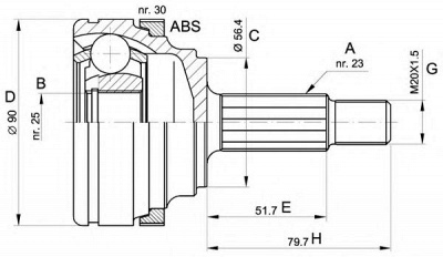 OPEN PARTS cvj533210 -  Шарнирный комплект, приводной вал